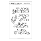 Concord & 9th Kristina Werner Elegant Holiday Greetings Clear Stamp Set kw1184