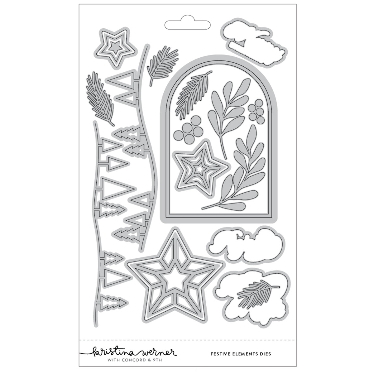 Concord & 9th Kristina Werner Festive Elements Die Set kw1356