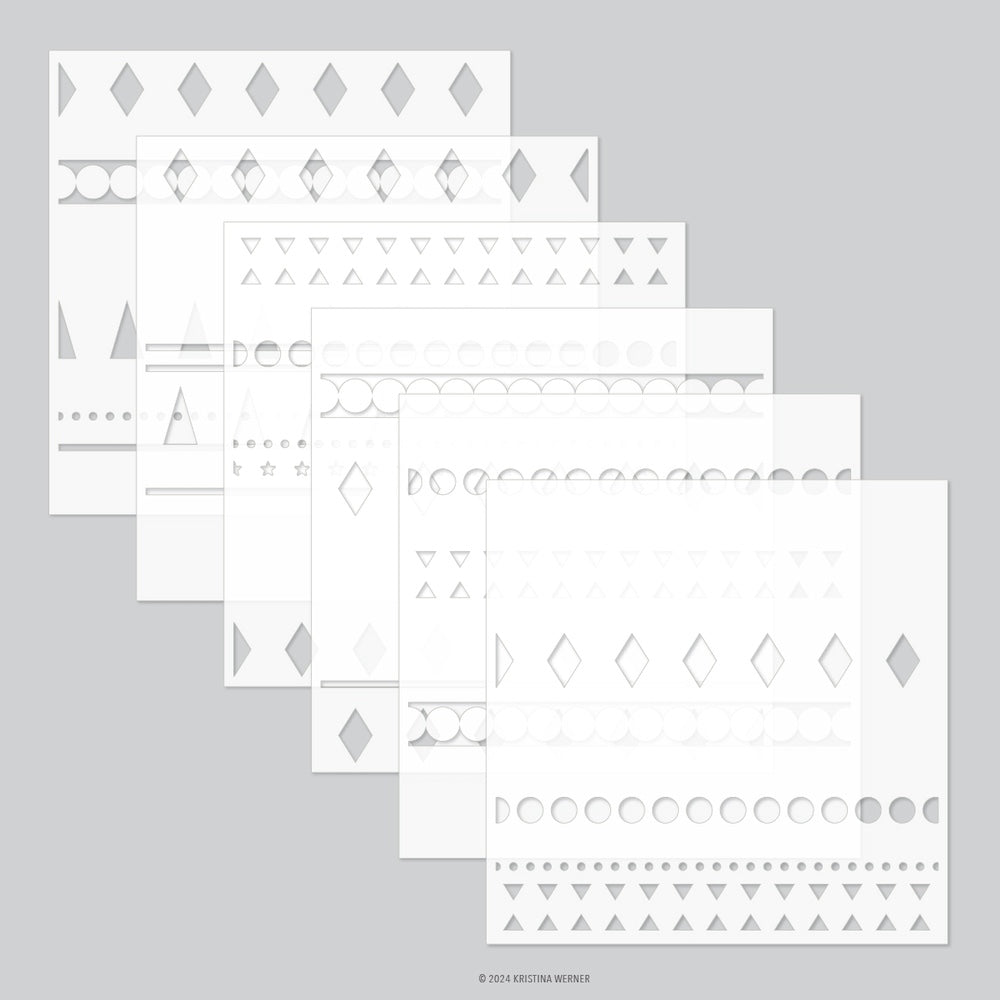 Concord & 9th Kristina Werner Festive Fun Stencil Set kw1029