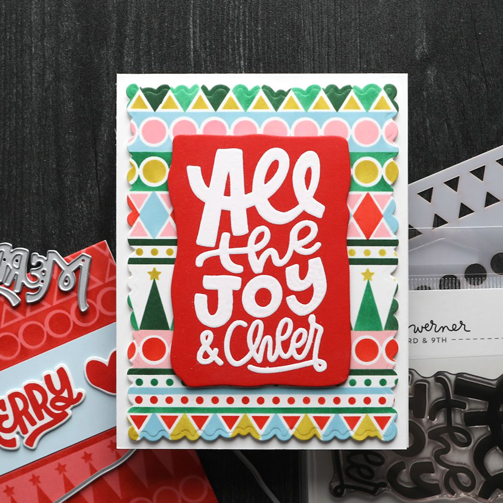 Concord & 9th Kristina Werner Festive Fun Stencil Set kw1029 cheer