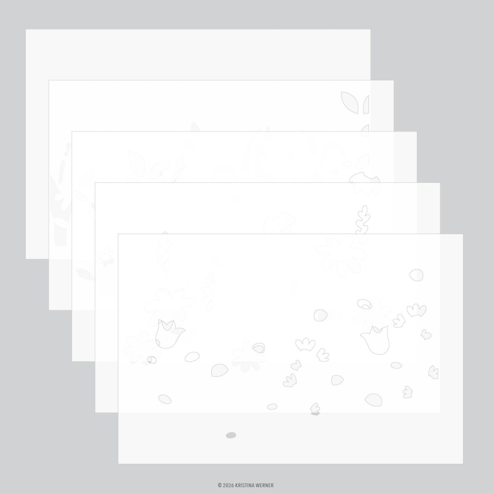 Concord & 9th Kristina Werner Flower Field Stencil Set kw1273