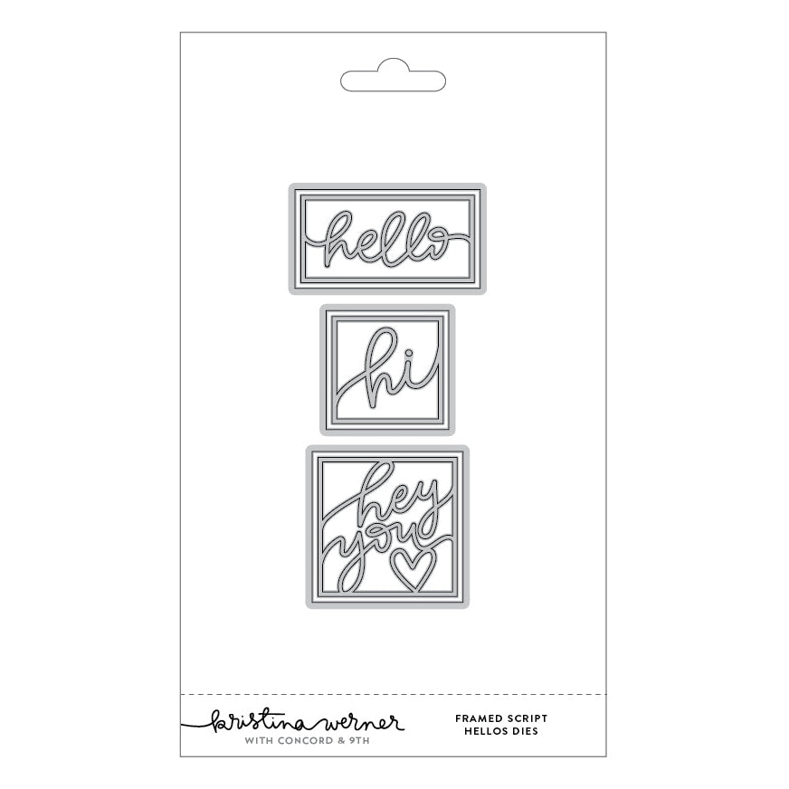 Concord & 9th Kristina Werner Framed Script Hellos Die Set kw1285