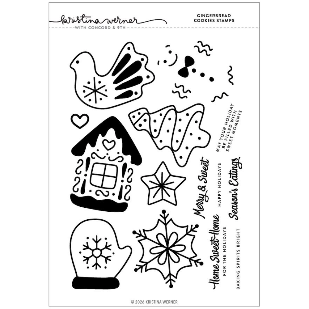 Concord & 9th Kristina Werner Gingerbread Cookies Clear Stamp Set kw1343