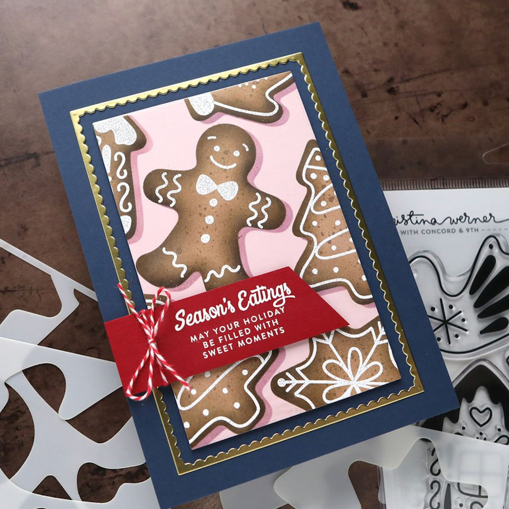 Concord & 9th Kristina Werner Gingerbread Cookies Clear Stamp Set kw1343 sweet moments