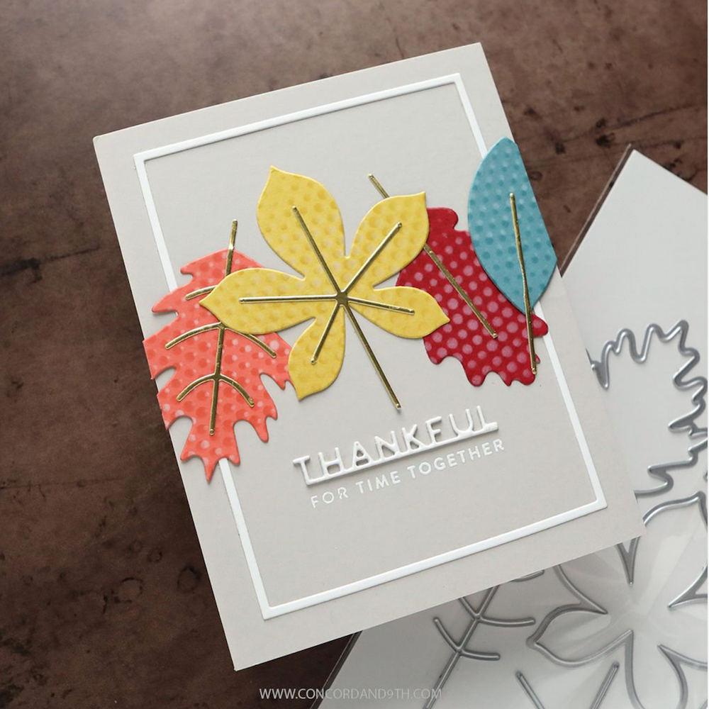 Concord & 9th Kristina Werner Halftone Texture Stencil kw1336 thankful leaves
