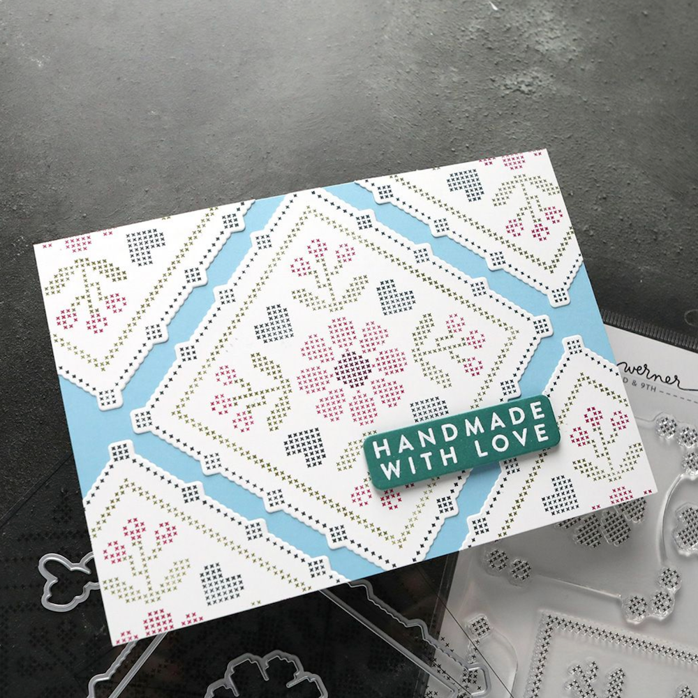Concord & 9th Kristina Werner Handmade With Love Die Set kw1222 pattern