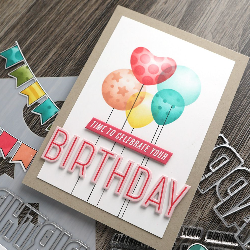 Concord & 9th Kristina Werner Happy Birthday Words Die Set kw1048 celebrate