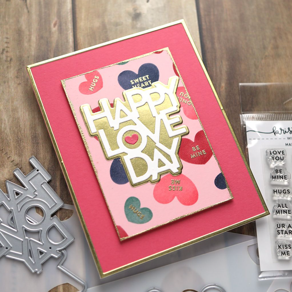 Concord & 9th Kristina Werner Happy Love Day Clear Stamp Set kw1065 hugs