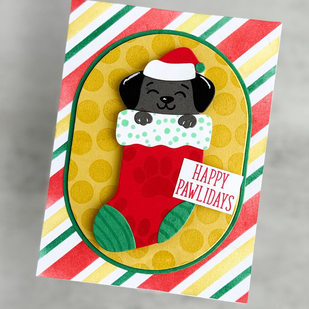 Concord & 9th Kristina Werner Happy Pawlidays Clear Stamp Set kw1368 stocking
