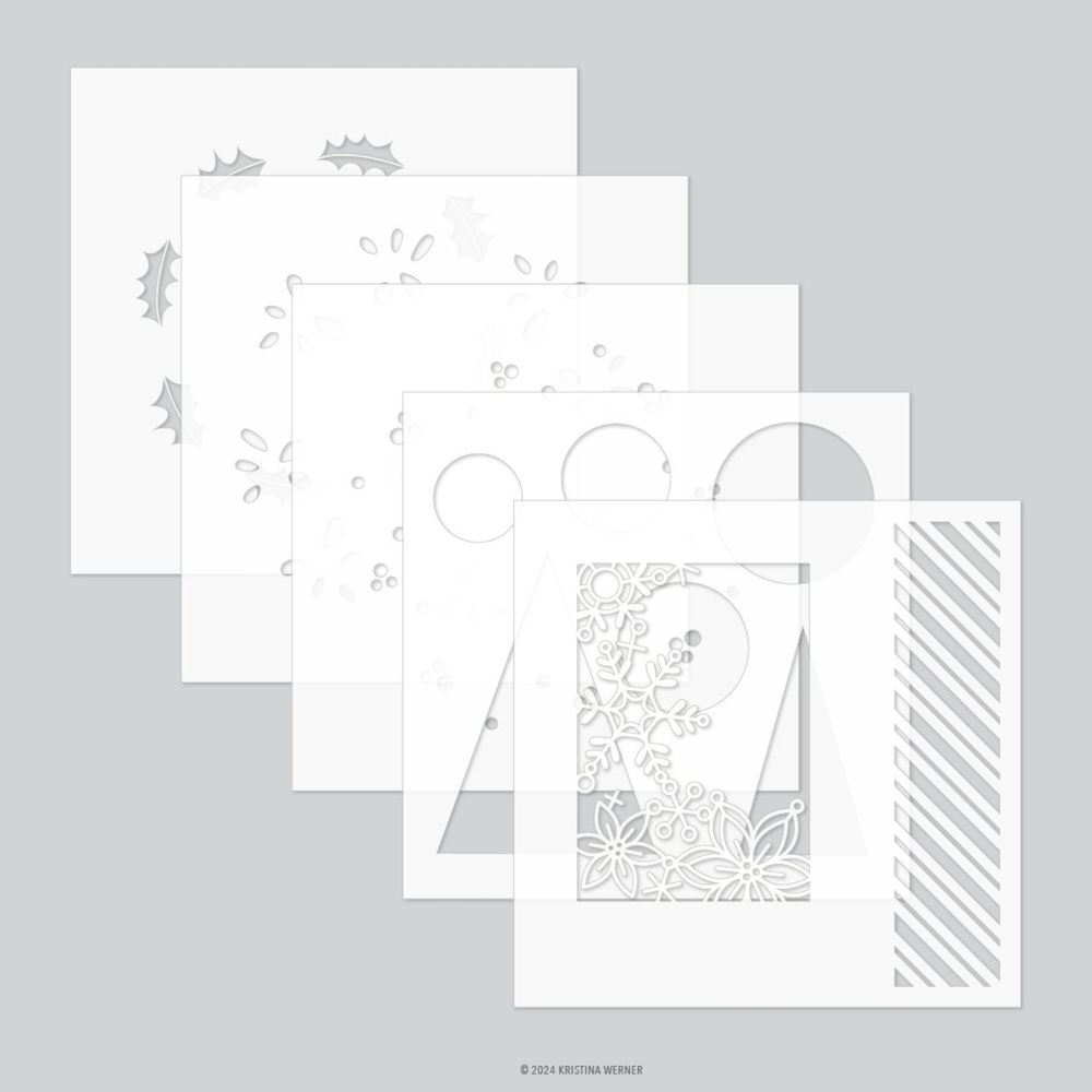 Concord & 9th Kristina Werner Holiday Assortment Stencil Set kw1013