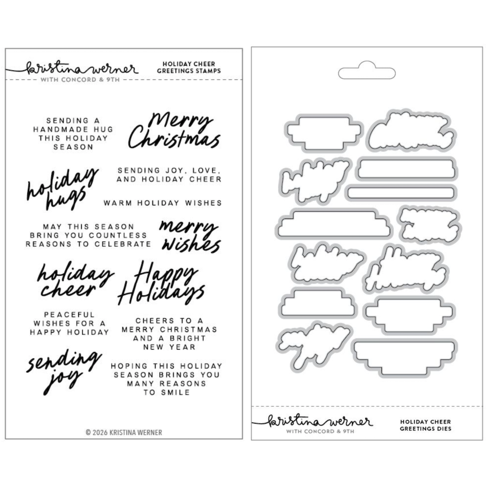 Concord & 9th Kristina Werner Holiday Cheer Greetings Stamps and Dies Bundle