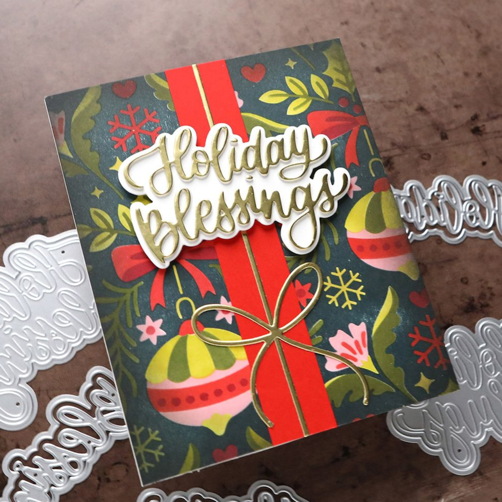 Concord & 9th Kristina Werner Holiday Hugs and Blessings Die Set kw1346 holiday blessings
