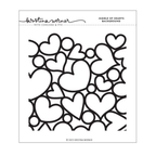 Concord & 9th Kristina Werner Jumble of Hearts Background Stamp kw1236