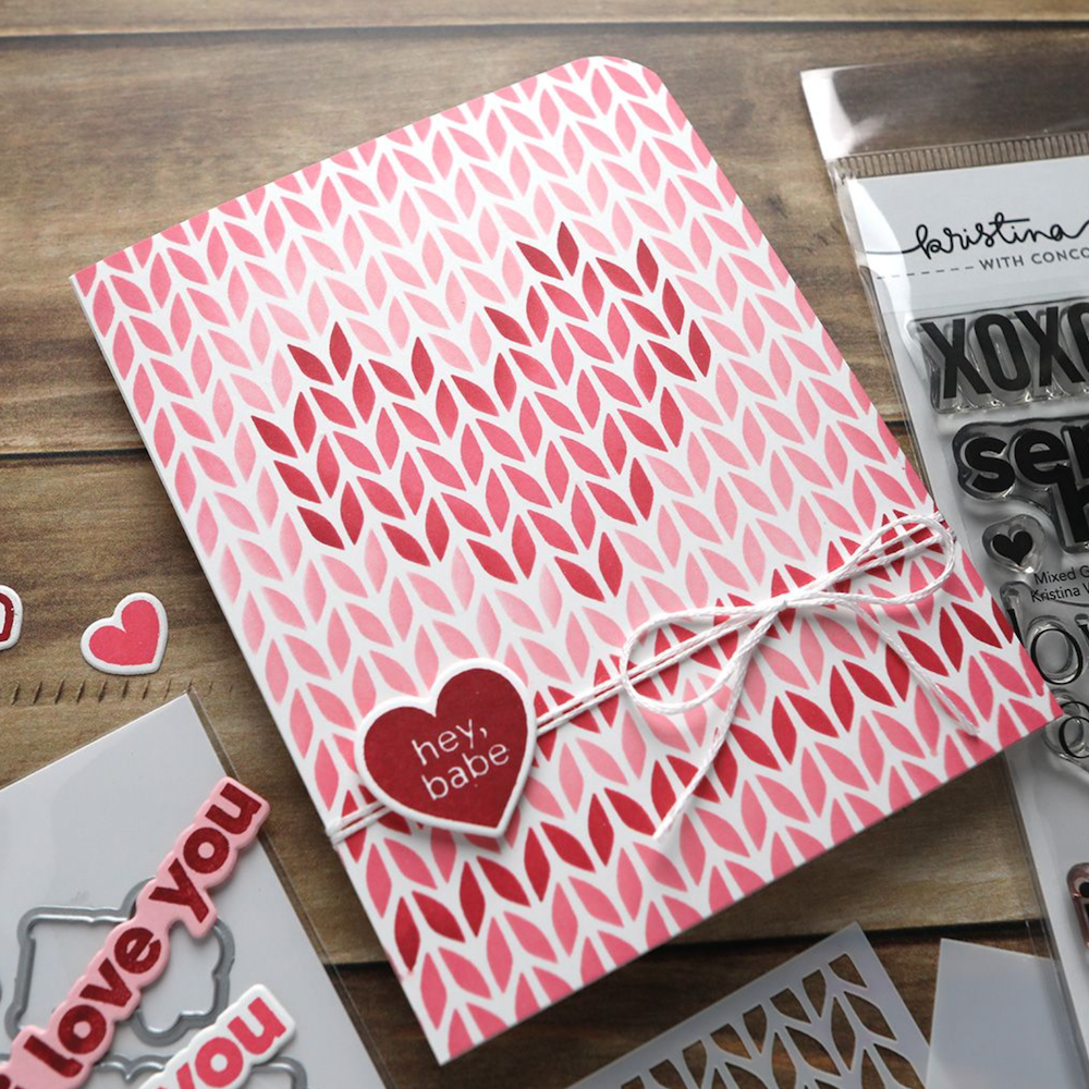 Concord & 9th Kristina Werner Knit With Love Stencil Set kw1073 babe