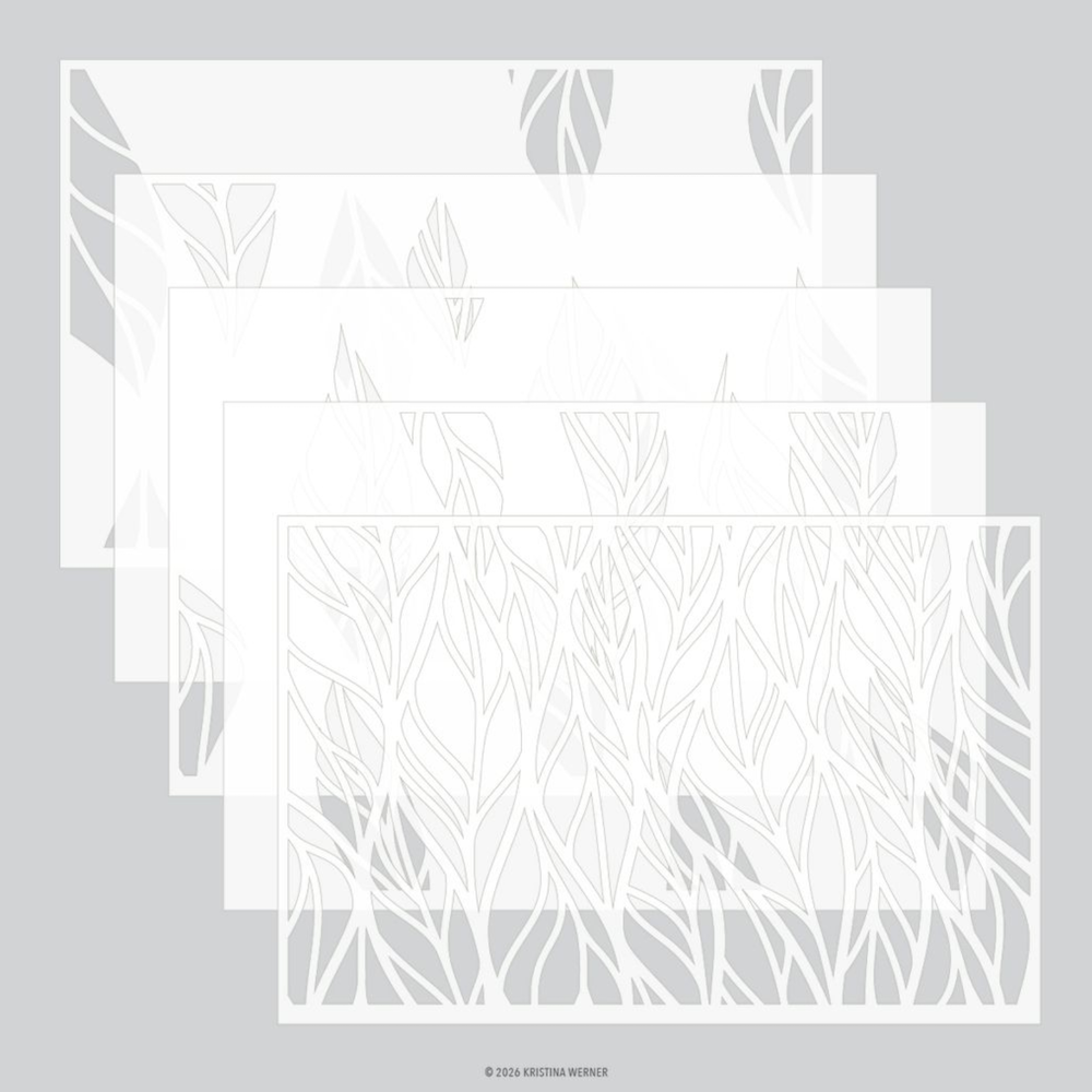 Concord & 9th Kristina Werner Leaf Flow Stencil Set kw1337