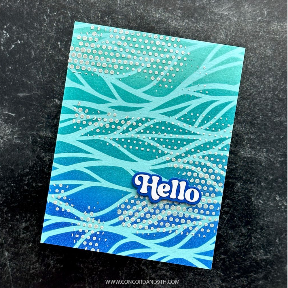 Concord & 9th Kristina Werner Leaf Flow Stencil Set kw1337 hello blue