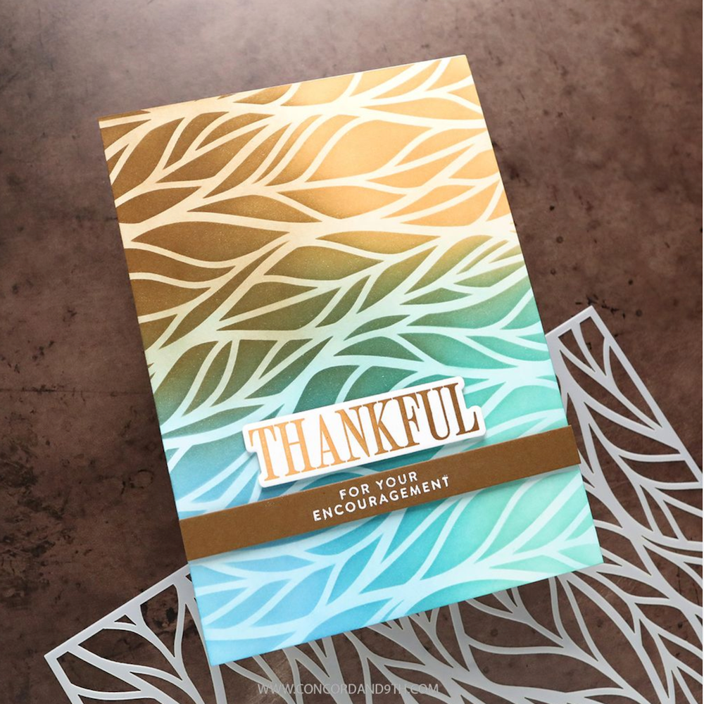Concord & 9th Kristina Werner Leaf Flow Stencil Set kw1337 thankful 