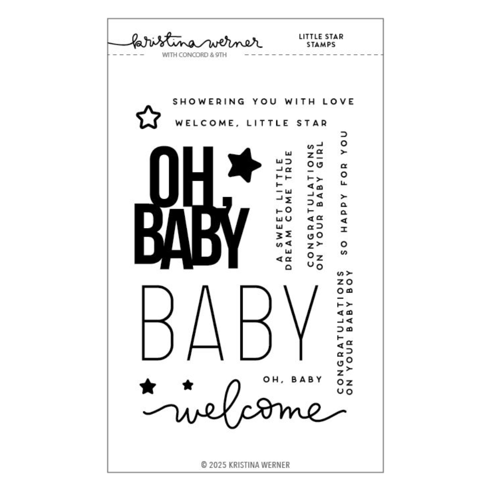 Concord & 9th Kristina Werner Little Star Clear Stamp Set kw1145