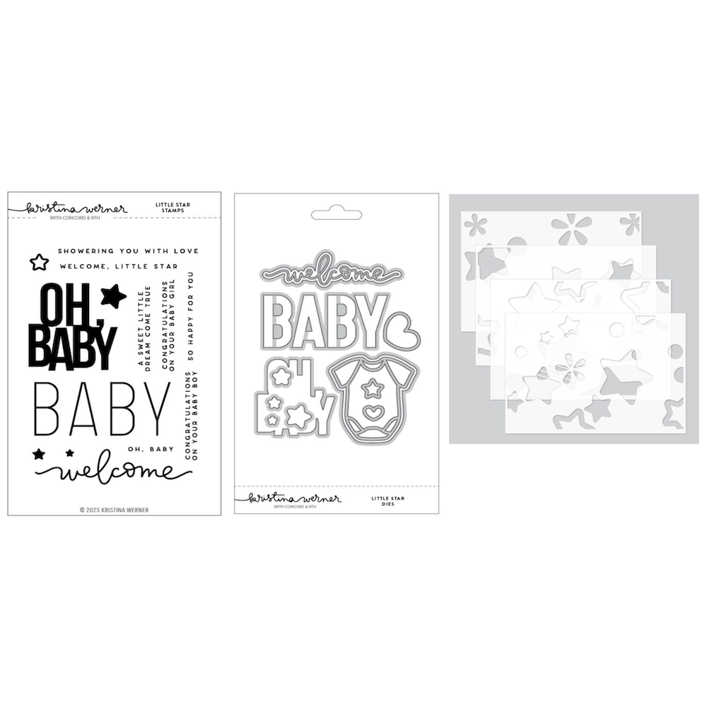 Concord & 9th Kristina Werner Little Star Stamp Die and Stencil Bundle