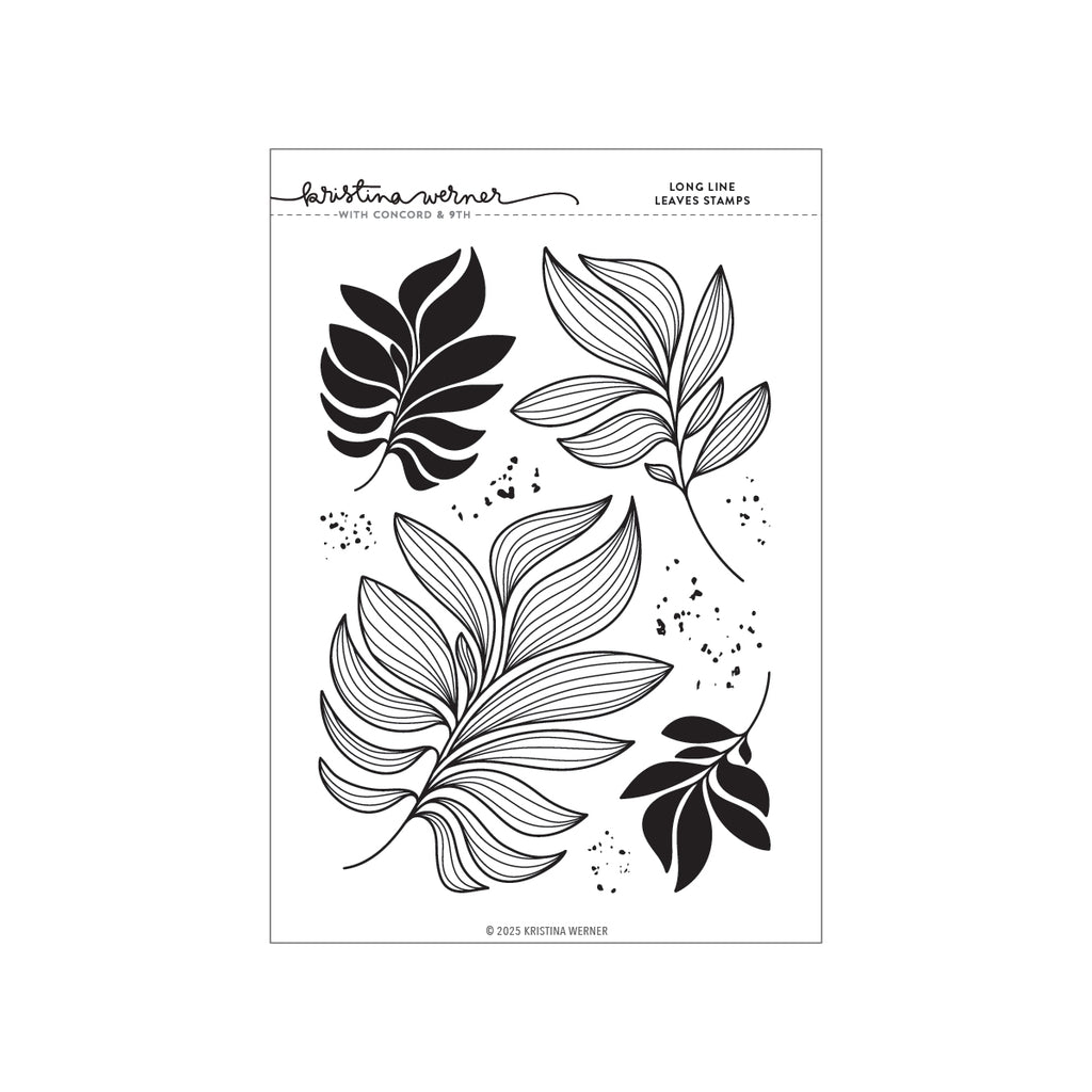 Concord & 9th Kristina Werner Long Line Leaves Clear Stamp Set kw1110