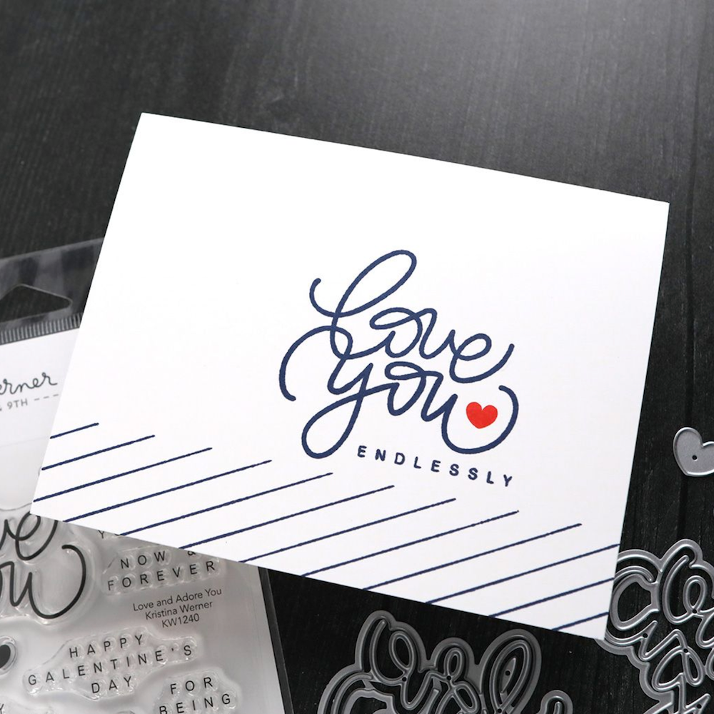 Concord & 9th Kristina Werner Love and Adore You Clear Stamp Set kw1240 endlessly