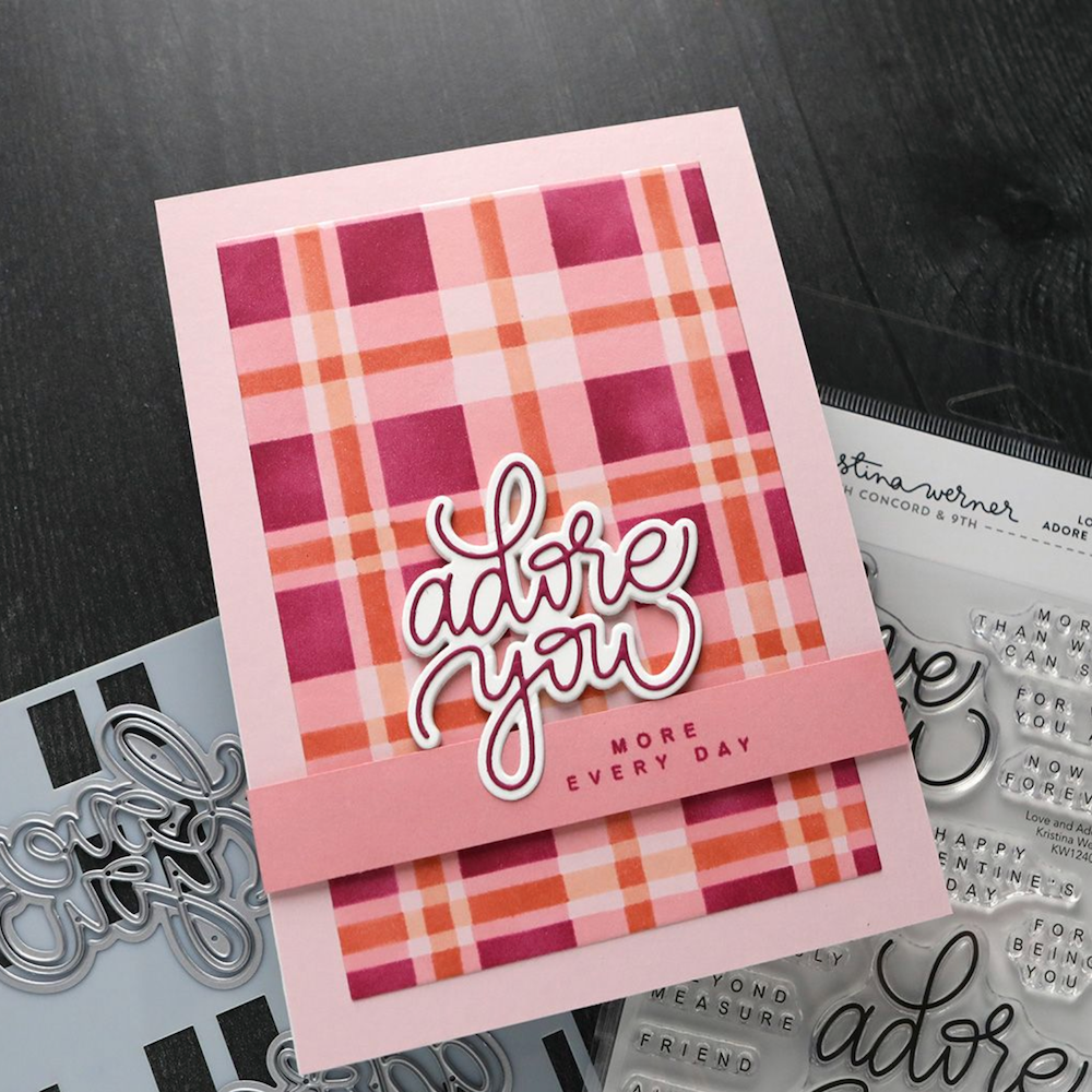 Concord & 9th Kristina Werner Love and Adore You Clear Stamp Set kw1240 more