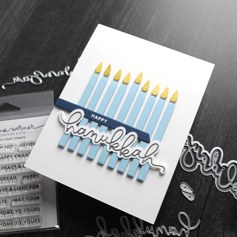 Concord & 9th Kristina Werner Love and Light Clear Stamp Set kw1024 hanukkah