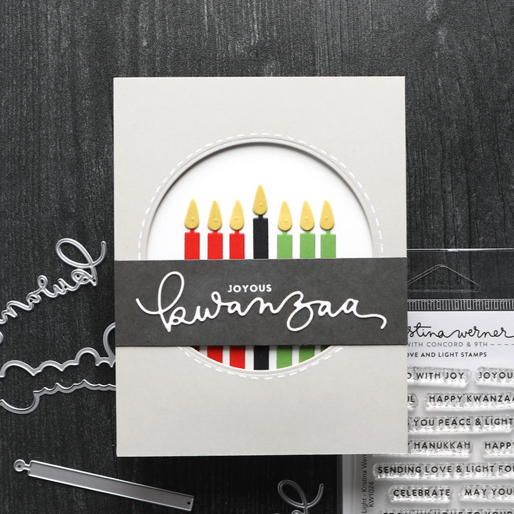 Concord & 9th Kristina Werner Love and Light Clear Stamp Set kw1024 kwanzaa