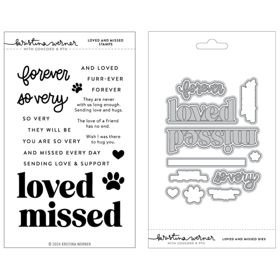 Concord & 9th Kristina Werner Loved and Missed Stamps and Dies