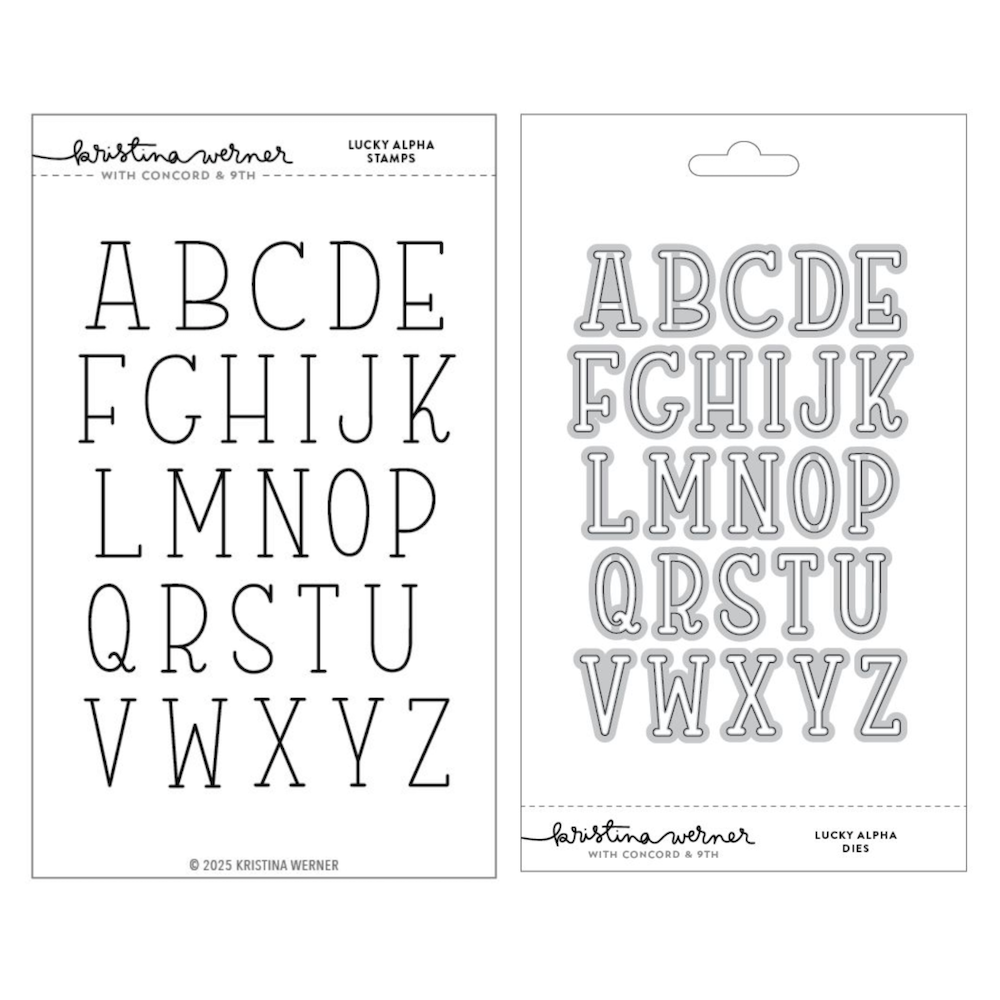 Concord & 9th Kristina Werner Lucky Alpha Stamp and Die Bundle
