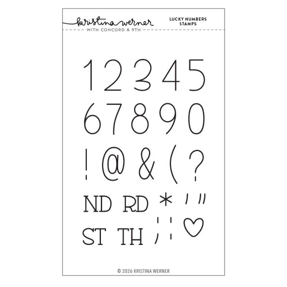Concord & 9th Kristina Werner Lucky Numbers Clear Stamp Set kw1258