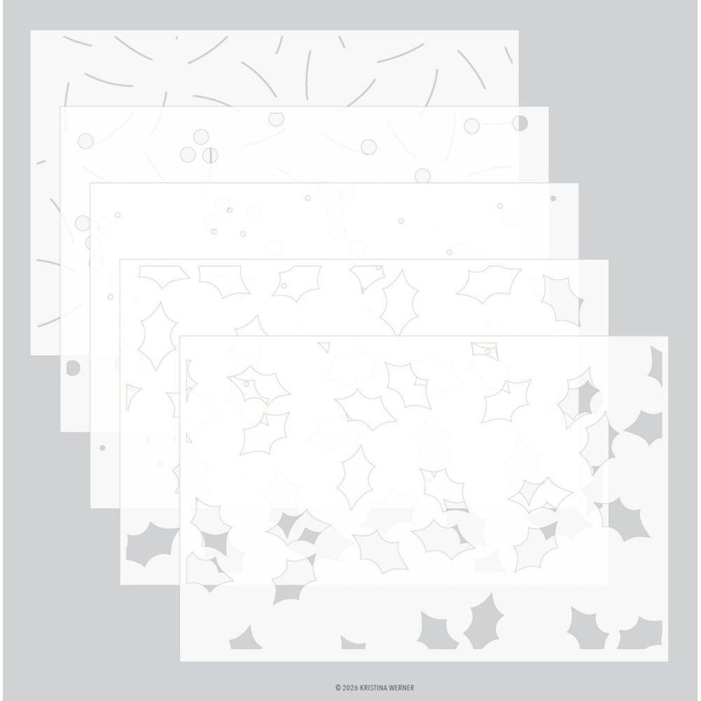 Concord & 9th Kristina Werner Merry Berries and Leaves Stencil Set kw1372