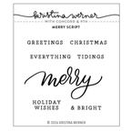 Concord & 9th Kristina Werner Merry Script Clear Stamp Set kw1375