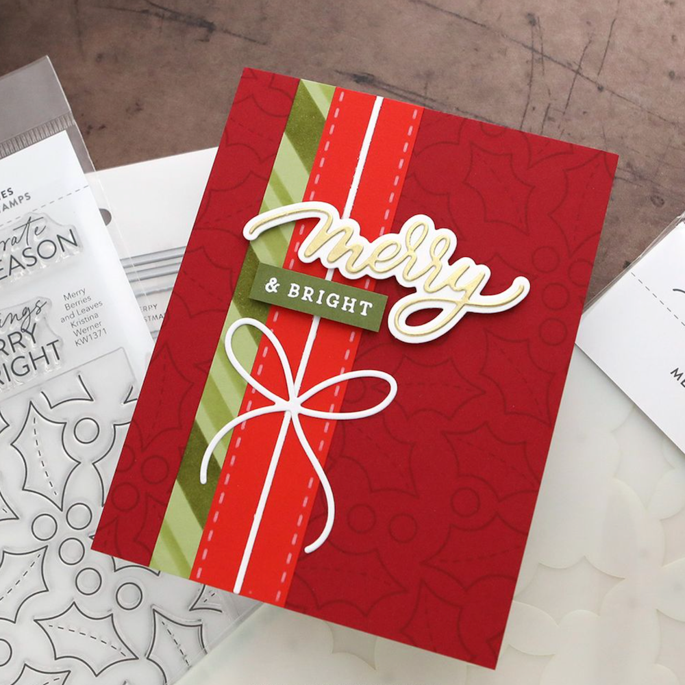 Concord & 9th Kristina Werner Merry Script Clear Stamp Set kw1375 bright
