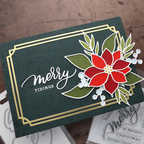 Concord & 9th Kristina Werner Merry Script Clear Stamp Set kw1375 poinsettia 