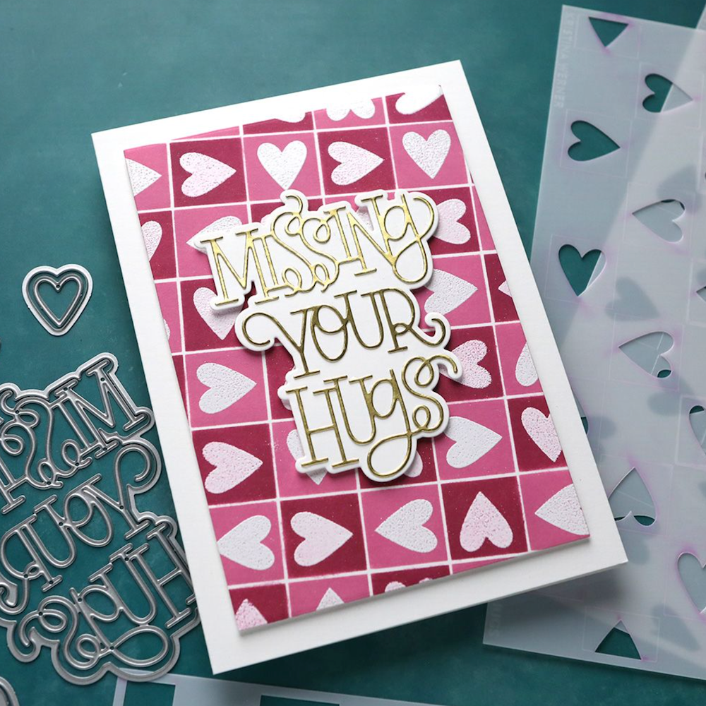 Concord & 9th Kristina Werner Missing Your Hugs Die Set kw1093 heart