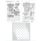 Concord & 9th Kristina Werner Missing Your Hugs Stamp Stencil Die Bundle