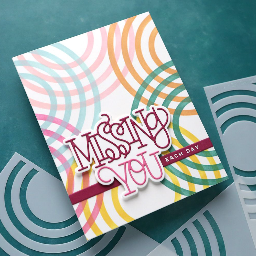 Concord & 9th Kristina Werner Missing Your Hugs Stamp Stencil Die Bundle day