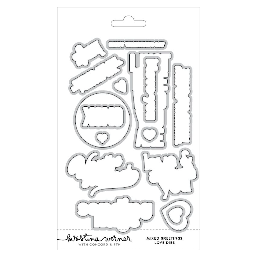 Concord & 9th Kristina Werner Mixed Greetings Love Die Set kw1075