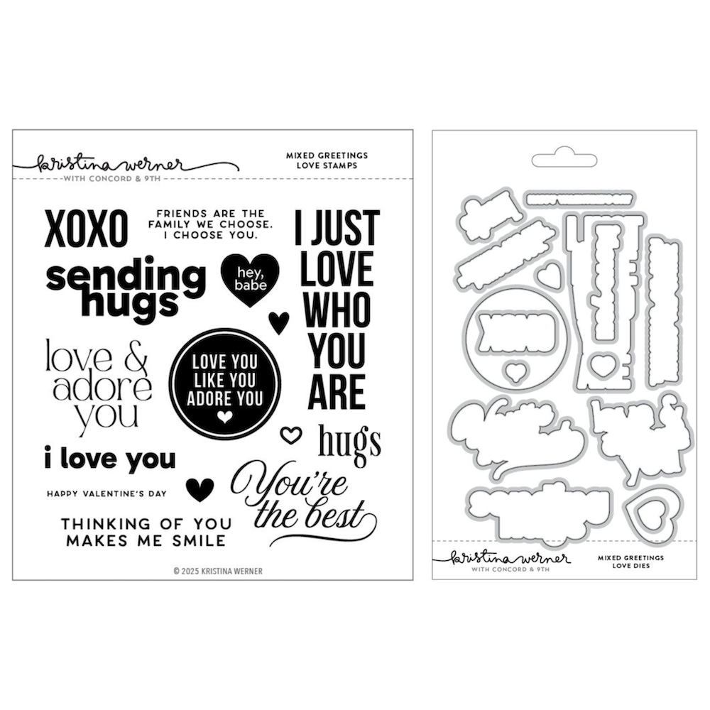 Concord & 9th Kristina Werner Mixed Greetings Love Stamp and Die Bundle