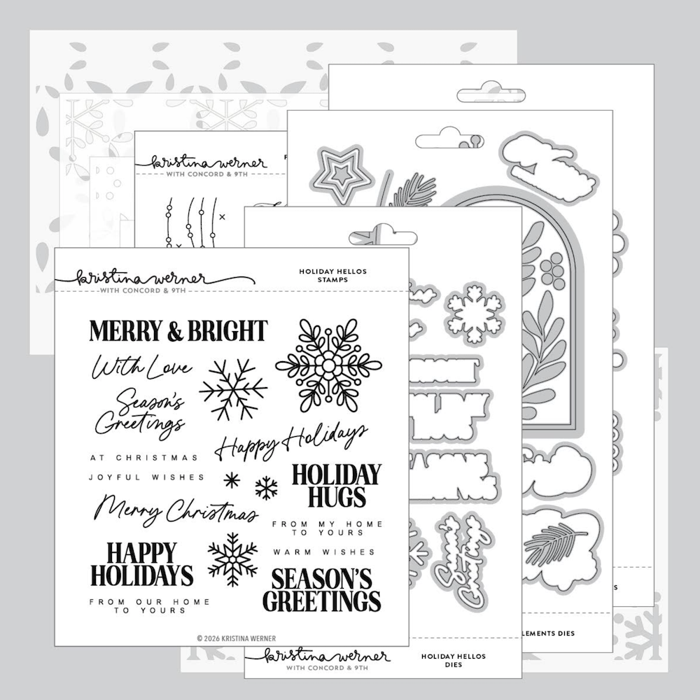 Concord & 9th Kristina Werner OCC So Very Merry 2026 Stamps Dies and Stencils Bundle