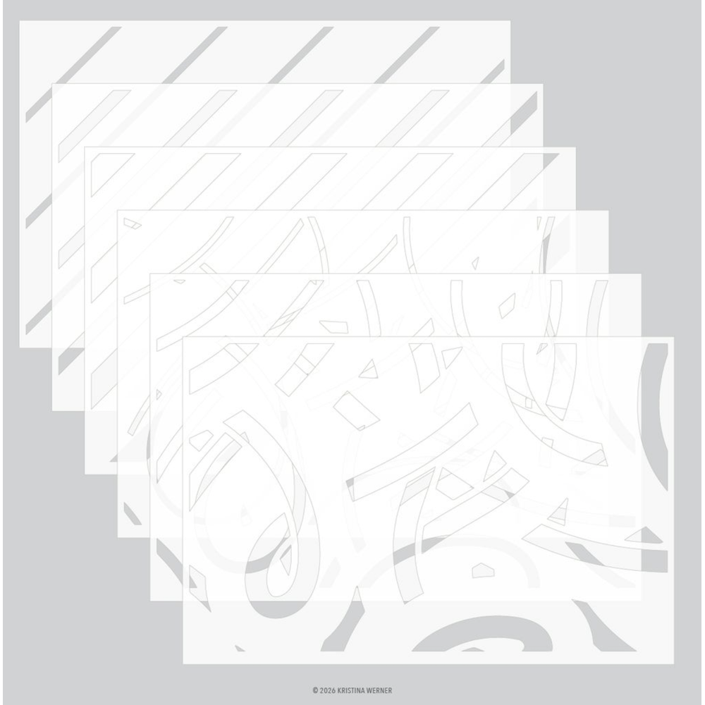 Concord & 9th Kristina Werner Peppermint Stripes Stencil Set kw1377