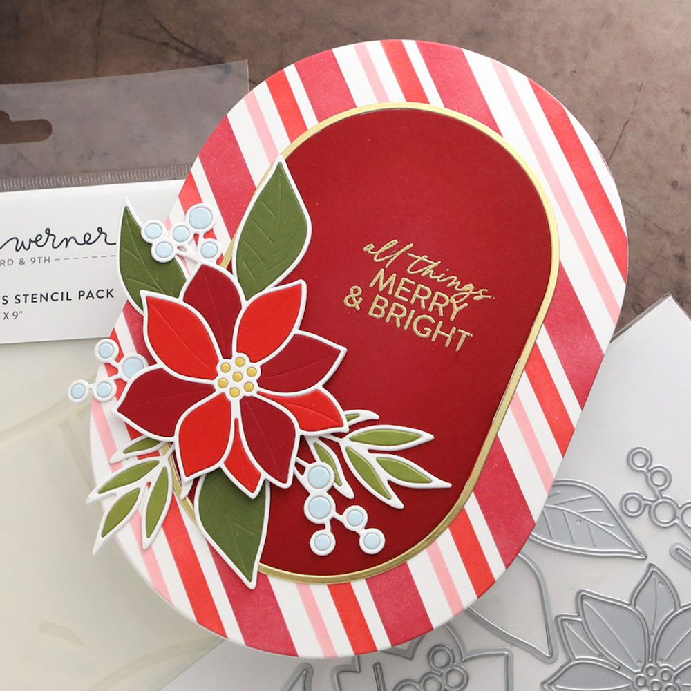 Concord & 9th Kristina Werner Peppermint Stripes Stencil Set kw1377 bright