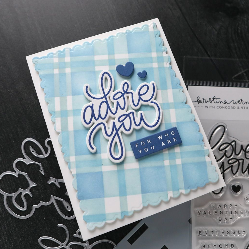 Concord & 9th Kristina Werner Plaid Perfection Stencil Set kw1242 heart