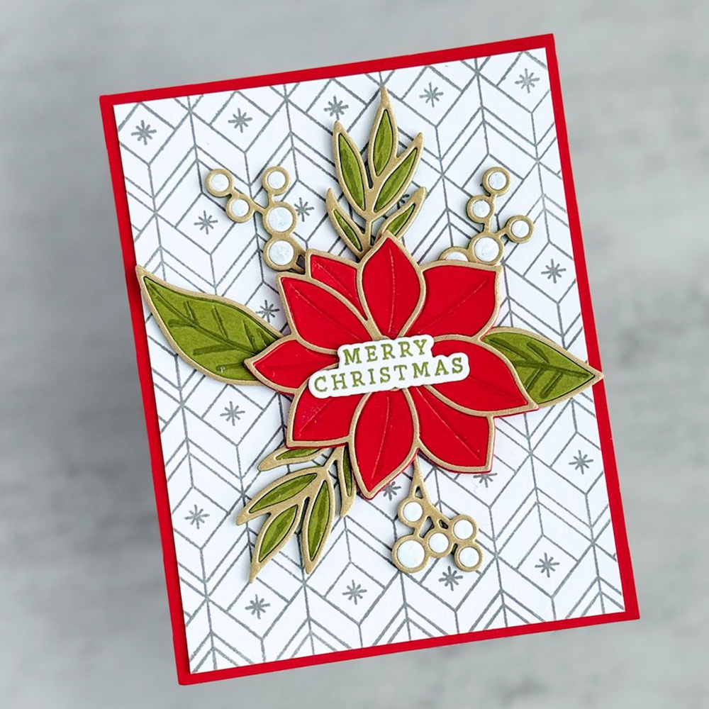 Concord & 9th Kristina Werner Poinsettia Inlay Die Set kw1378 merry