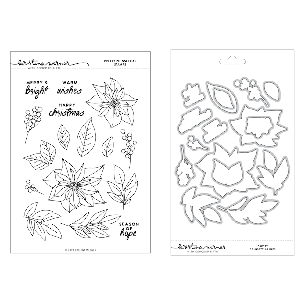 Concord & 9th Kristina Werner Pretty Poinsettias Stamp and Die Bundle