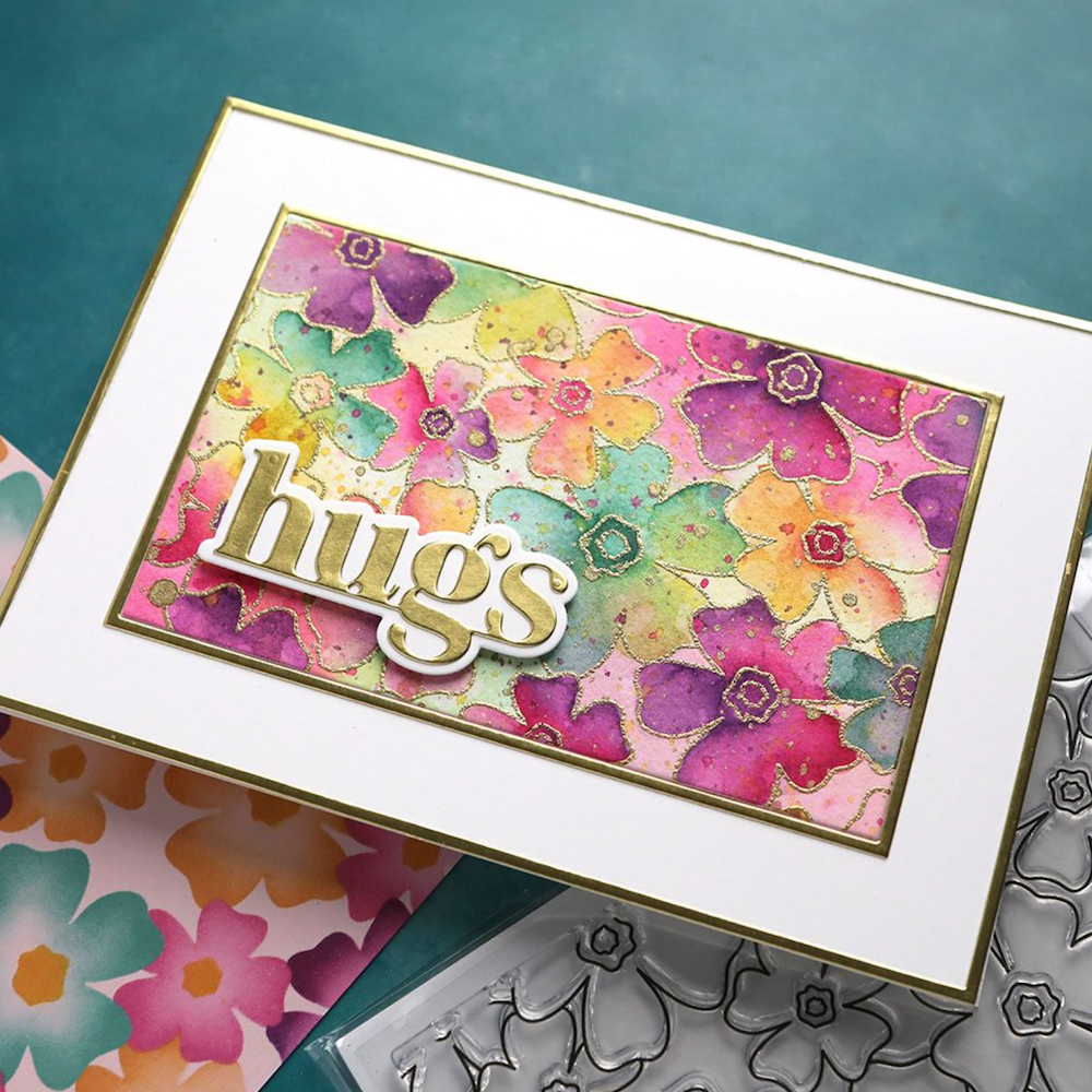 Concord & 9th Kristina Werner Pretty Posies Background Stamp Set kw1096 hugs