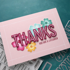 Concord & 9th Kristina Werner Pretty Posies Stamps Stencil and Die Bundle thanks