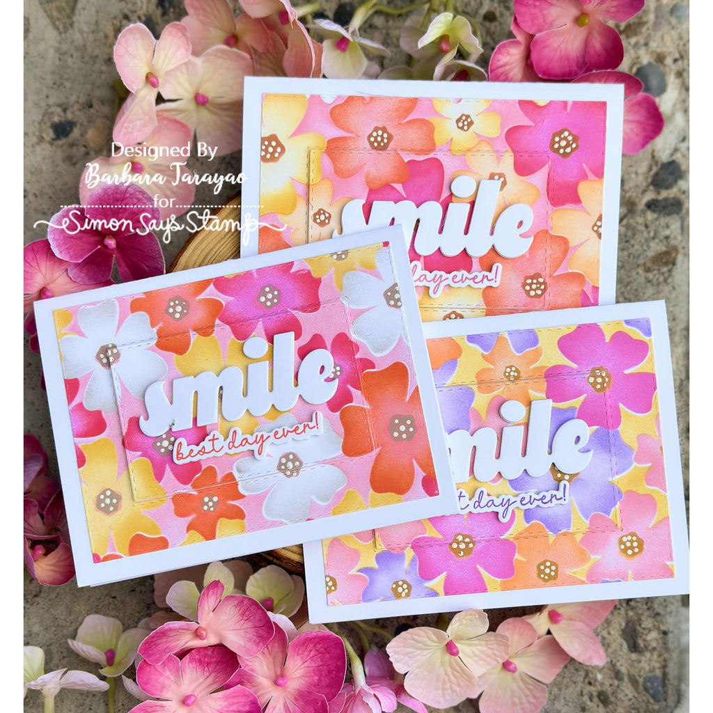 Concord & 9th Kristina Werner Pretty Posies Stencil Set kw1099 best day ever card Barbara Tarayao