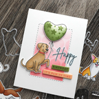 Concord & 9th Kristina Werner Puppy Paw-ty Clear Stamp Set kw1034 happy